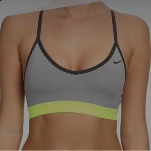 Gray + Neon Yellow Nike Indy Sports Bra!